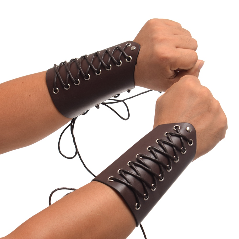 1 pair Unisex Women Men Medieval Armor Wristbands Brown/Black Steampunk Wide Cuff PU Bracelet Renaissance Knights Templar Lace Up Handwear, 14cm brown
1 pair Unisex Women Men Medieval Armor Wristbands Brown/Black Steampunk Wide Cuff PU Bracelet Renaissance Knights Templar Lace Up Handwear, 14cm brown