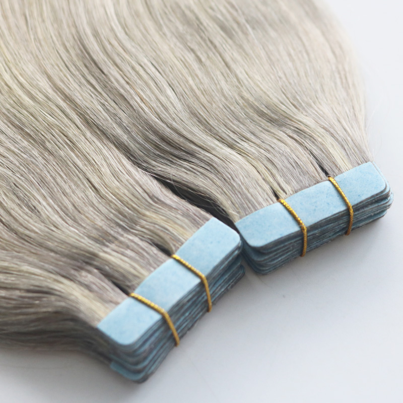 Tape in human hair extensions 40pcs Pgrey/613 Piano color Blonde Brazilian Hair Skin Weft Tape Hair Extensions 100g double drawn tape in