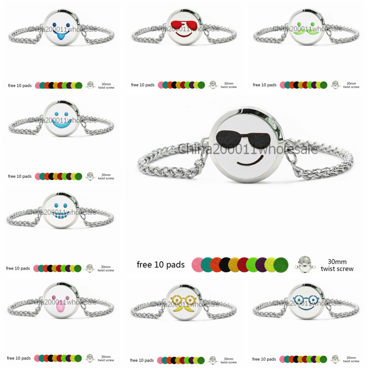 Face Expression 30mm Twist Screw Stainless Steel Essential Oil Aromatherapy Locket Perfume Diffuser Bracelets For Women 10pcs Pads Random
Face Expression 30mm Twist Screw Stainless Steel Essential Oil Aromatherapy Locket Perfume Diffuser Bracelets For Women 10pcs Pads Random