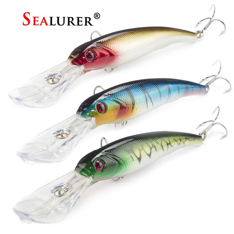 3PCS/Lot SEALURER Fishing Lure Big Float Minnow Artificial Plastic Deep Diver Hard Lures 3D Eyes Crankbait with 2 Treble Hooks
3PCS/Lot SEALURER Fishing Lure Big Float Minnow Artificial Plastic Deep Diver Hard Lures 3D Eyes Crankbait with 2 Treble Hooks