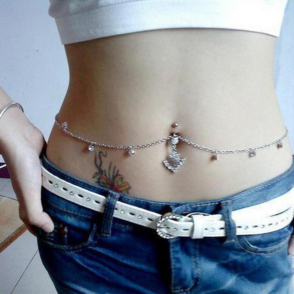 Sexy Jewelry, Auniquestyle Dainty Crystal Bar Waist Chain Stainless Steel Pendant Piercing Belly Barbell Navel Ring With Waist Chain 3Colors
Sexy Jewelry, Auniquestyle Dainty Crystal Bar Waist Chain Stainless Steel Pendant Piercing Belly Barbell Navel Ring With Waist Chain 3Colors