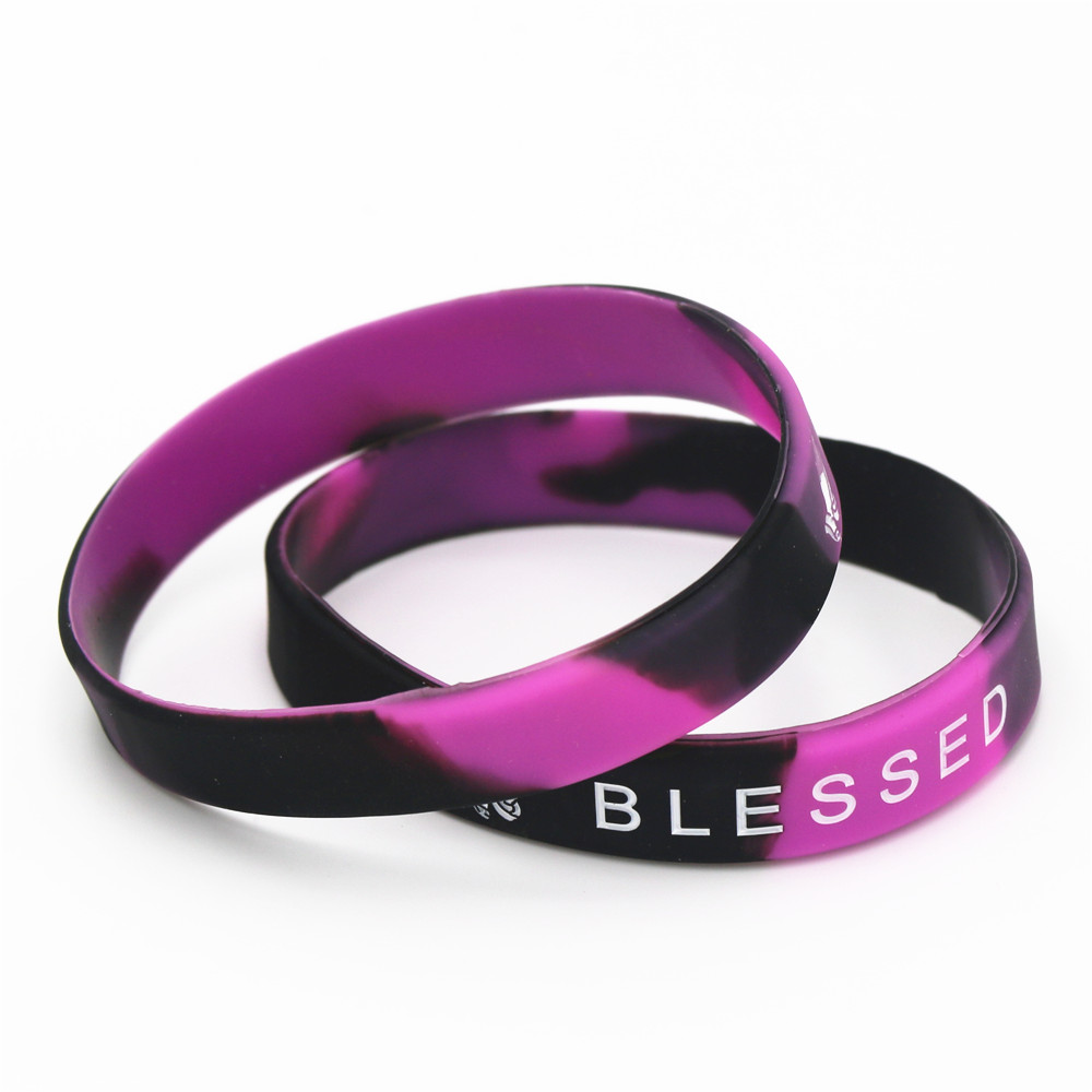 50PC New Music Blessed Silicone Wristband Sports Mix Color Bracelets&Bangles Music Lover Gifts Jewelry Wholesale SH155