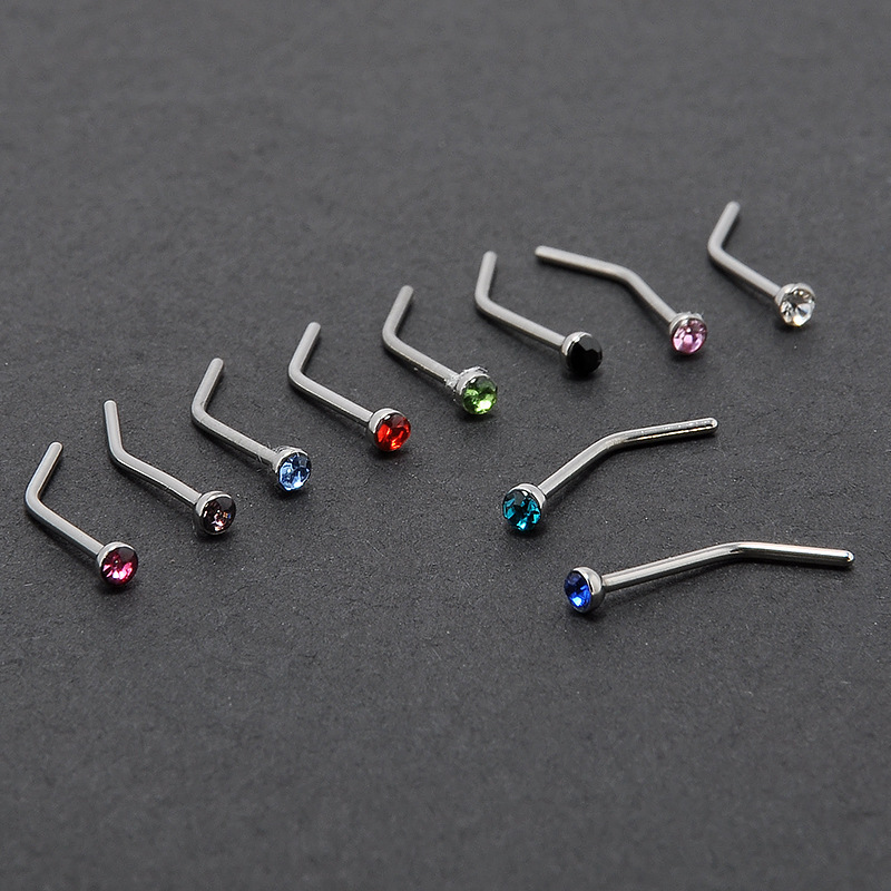 10pc/lot White/Multicolor Women Stainless Steel Nose Studs Rings L Shaped Stainless Steel Crystal Nose Septum Piercing Body Jewelry
10pc/lot White/Multicolor Women Stainless Steel Nose Studs Rings L Shaped Stainless Steel Crystal Nose Septum Piercing Body Jewelry