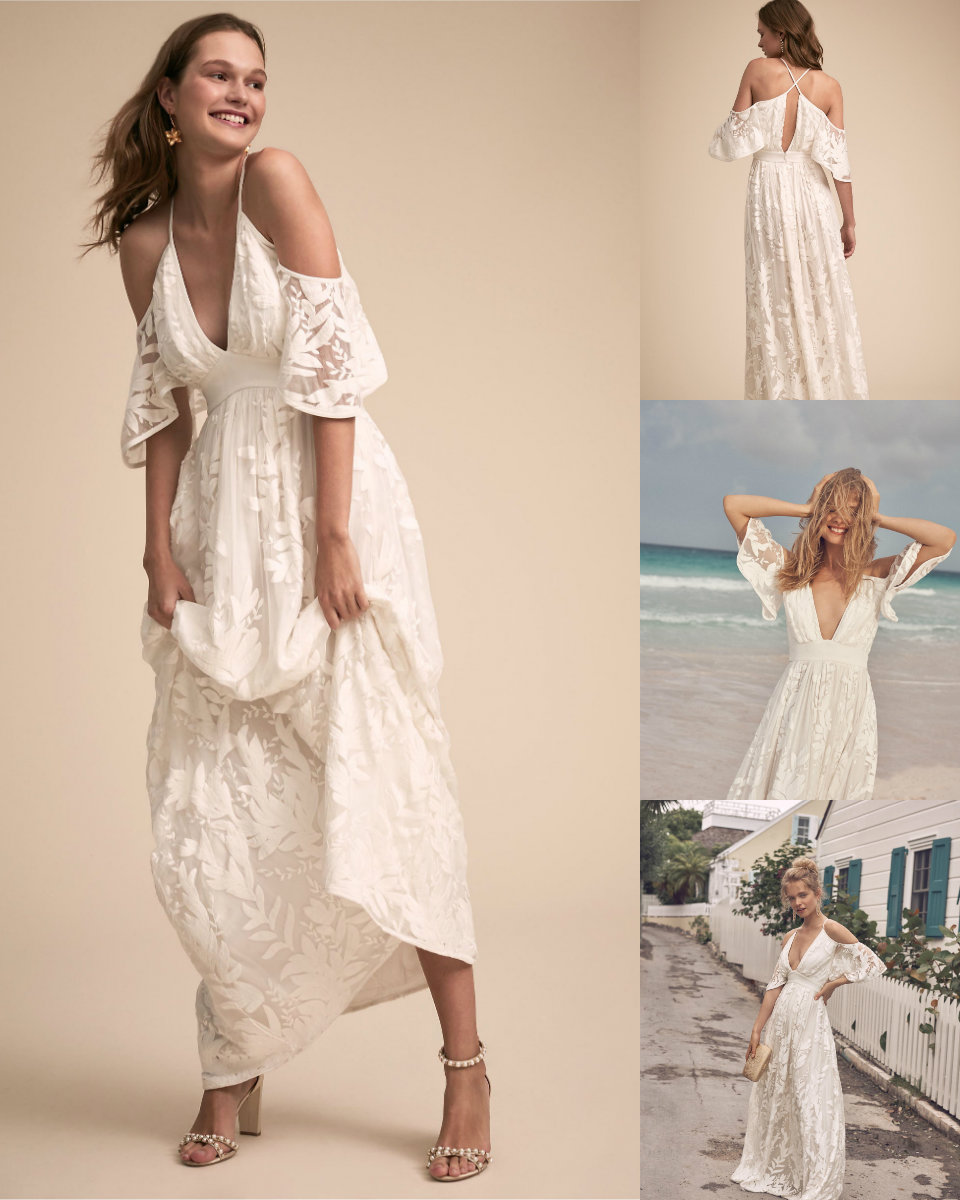 BHLDN Boho Wedding Dresses Spaghetti Lace Applqiues Sexy Backless High Waist Elegant Beach Wedding Dress Plus Size robe de mariée