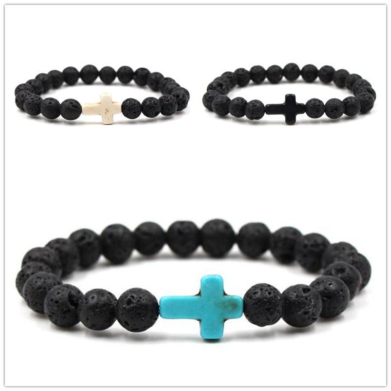 9colors Natural Black Lava Stone Beads Elastic Cross Bracelet Essential Oil Diffuser Bracelet Volcanic Rock Beaded Bracelet
9colors Natural Black Lava Stone Beads Elastic Cross Bracelet Essential Oil Diffuser Bracelet Volcanic Rock Beaded Bracelet