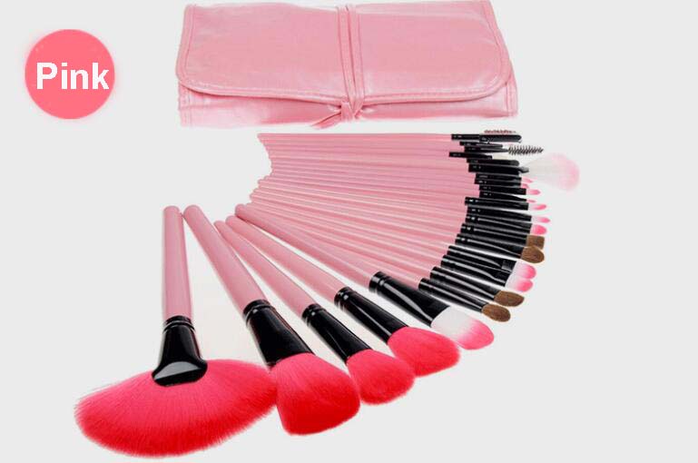 New Arrival high quality Makeup Brushes 24pcs set with PU bag 5 colors available Pro makeup tools for eyeshadow highlighter drop shipping
