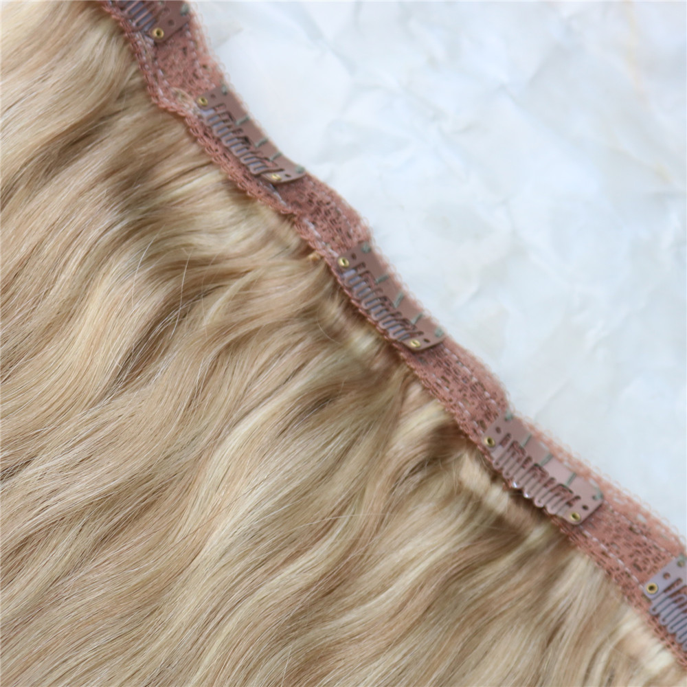 One piece Clip in Hair Extension Bordic Ombre Balayage Color Long Straight Remy Hair Easy to wear 3/4 Full Head 5 Clips