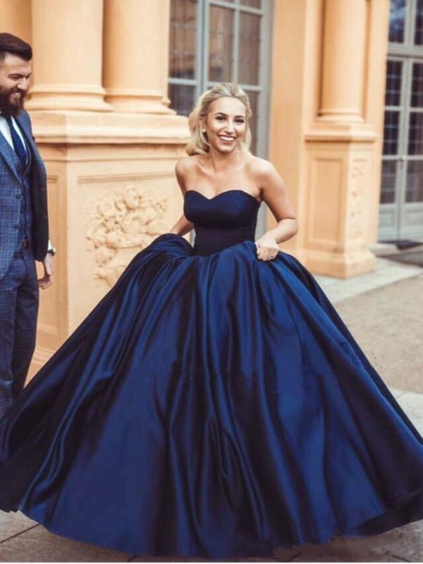 Dark Navy Satin Long Prom Dresses Sweetheart Bodice Simple Design vestidos festa Evening Party Gowns Womens Formal Dress Custom Size, Blue
Dark Navy Satin Long Prom Dresses Sweetheart Bodice Simple Design vestidos festa Evening Party Gowns Womens Formal Dress Custom Size, Blue