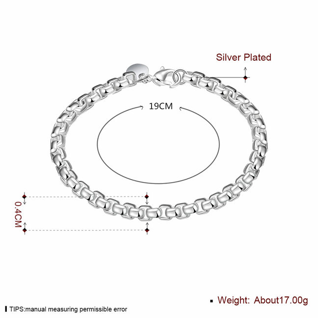 High quality New round added brand 925 silver bracelet JSPB157Beast gift men and women sterling silver plated Charm bracelets81884