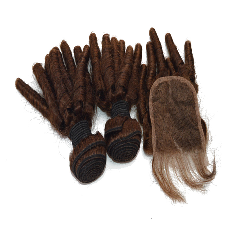 Pure Color #6 9A Hot Sale Products For Women 2Pcs Wefts With 1Pcs Lace Closure Virgin Hair Double Drawn Hair Wefts Extensions