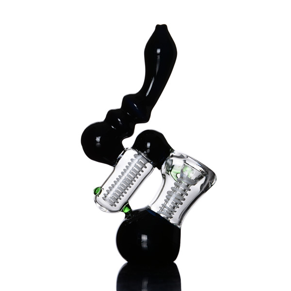 Black Smoking Glass Pipe Bubbler Thick Glass Tobacco Smoke Water Pipes