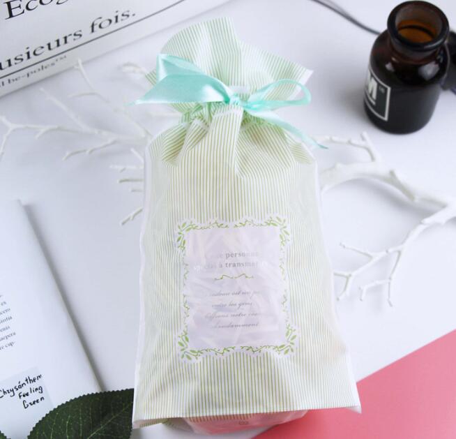 Plastic Drawstring Gift Bags Sacks Wedding Birthday Party Favors Drawstring Gift Bags Baby Shower Supplies with Ribbon