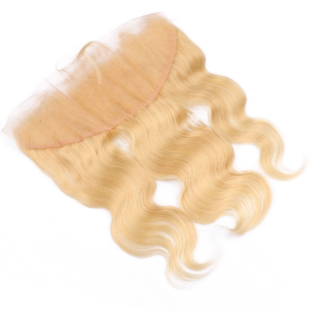 Free shipping 13x4 To Ear Lace Frontal Body Wave 613# Blonde Color Human Closure with Baby Hair
