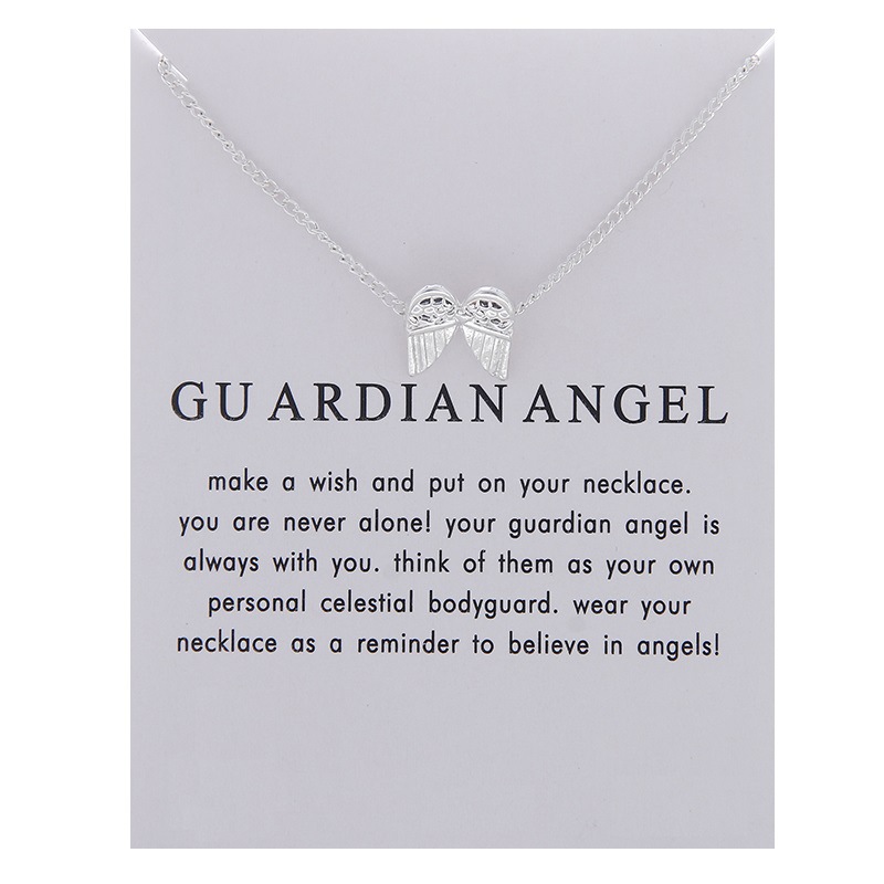 Guardian Angel Pendant Necklace with Wish Card for Women Angel Wings Charm Necklace 18 Inch Chain
Guardian Angel Pendant Necklace with Wish Card for Women Angel Wings Charm Necklace 18 Inch Chain