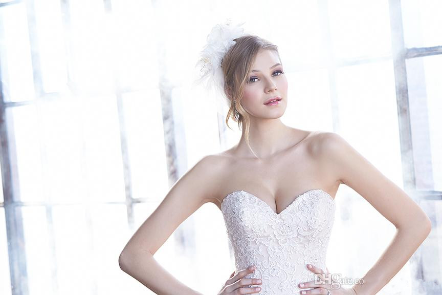 elegant lace sweetheart wedding dresses beaded ruffles skirt organza mwemaid bridal gowns custom made robe de marie soire