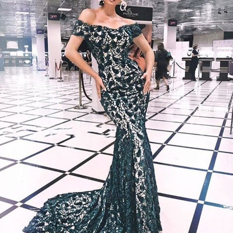 Sexy Lace Mermaid Prom Dresses Glamorous Off Shoulder Short Sleeve Zipper Back Party Dress 2018 Elegant Sweep Train Evening Dresses Cheap, Hunter
Sexy Lace Mermaid Prom Dresses Glamorous Off Shoulder Short Sleeve Zipper Back Party Dress 2018 Elegant Sweep Train Evening Dresses Cheap, Hunter