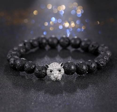 New 4color Zircon Bracelet Men Micro Pave CZ Copper Leopard Head Charm Bangle Natural Black Volcanic rocks stone For men
New 4color Zircon Bracelet Men Micro Pave CZ Copper Leopard Head Charm Bangle Natural Black Volcanic rocks stone For men