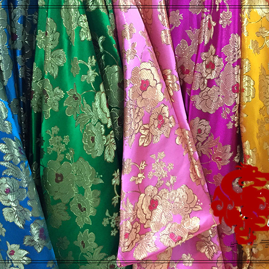 Chinese Ancient Costume Diy Tang Han Dress Baby Clothes Kimono Cos Gold Silk Cloth Damask Satin Fabric Width 150cm