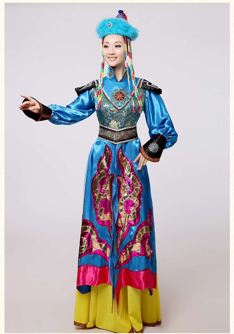 Masquerade Ball Gown Luxurious Robe Womens long blue Dress Elegant ancient mongolian princess dress dancing wear