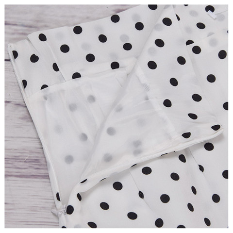 Plus Size Vintage Black White Polka Dot Ruffle Hem Fishtail Skirt Women Summer Mid Waist Casual Office Lady Streetwear Skirts