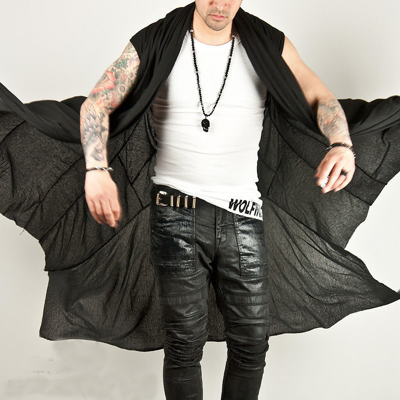 2019 New Spring Fashion Mens Mod Casual Tops DRAPING LONG SLEEVELESS HOOD CARDIGAN Vest male solid clothing, Black
2019 New Spring Fashion Mens Mod Casual Tops DRAPING LONG SLEEVELESS HOOD CARDIGAN Vest male solid clothing, Black