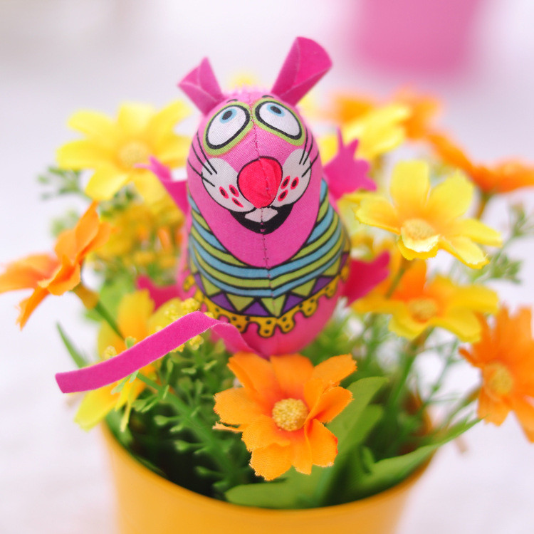 New sale high quality Cat Colorful Mouse shape Funny Toy children Canvas toys Pet Supplies T3I0067