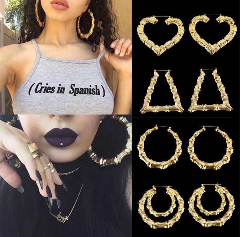 9CM Pair Fashion Punk Gold Tone Rock Hip-Hop Style Big Large Bamboo Hollow Earrings Hoop Circle Women Jewelry
9CM Pair Fashion Punk Gold Tone Rock Hip-Hop Style Big Large Bamboo Hollow Earrings Hoop Circle Women Jewelry