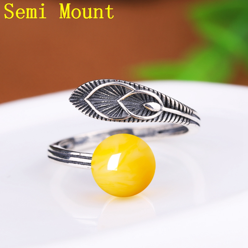 Wholesale 925 Sterling Silver Semi Mount Engagement Wedding Ring for 9-12mm Pearl or Round Bead Fine Jewelry Setting Vintage Antique
