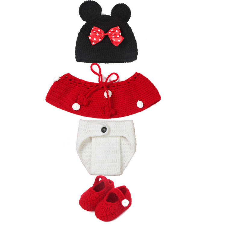 Newborn Photography Props 100% Handmade Knitted Baby Muts Newborn Photo Props Baby Clothes Sets