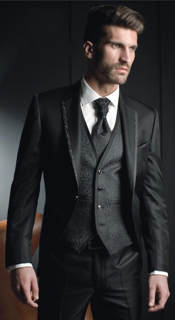 New Arrivals One Button Black Groom Tuxedos Groomsmen Notch Lapel Best Man Blazer Mens Wedding Suits (Jacket+Pants+Vest+Tie) H:870, Same as image
New Arrivals One Button Black Groom Tuxedos Groomsmen Notch Lapel Best Man Blazer Mens Wedding Suits (Jacket+Pants+Vest+Tie) H:870, Same as image