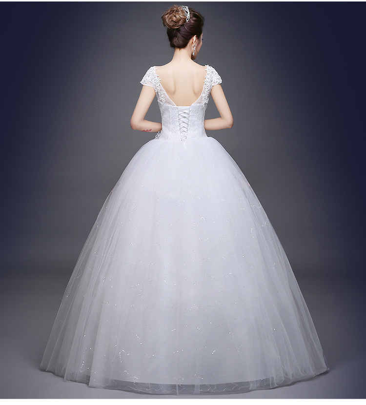 Plus Size Cheap Short Lace Sleeve With Crystal Wedding Dress 2018 Princess Style Bridal Gown Discount vestido de noiva