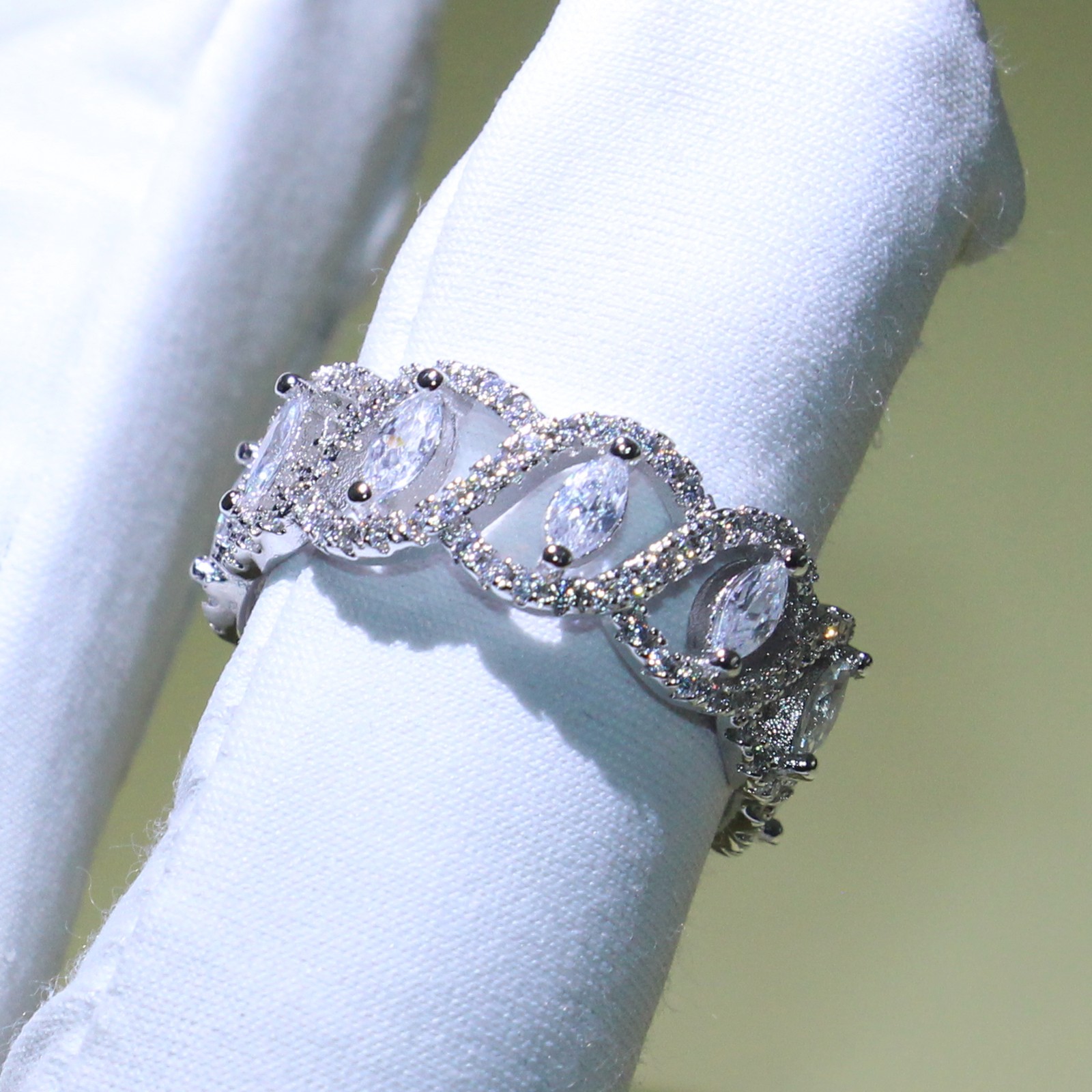 Dainty Promise Ring, Size 5-10, Sterling Sier Engagement Rings, Marquise Cut CZ Cross Band Ring for Women Free shipping