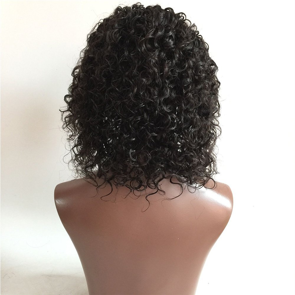 Lace Front Full Lace Wigs For Black Women Brazilian Virgin Human Hair Short Bob Wigs Bleached Knots Curly Glueless Lace Wig 10 Inch