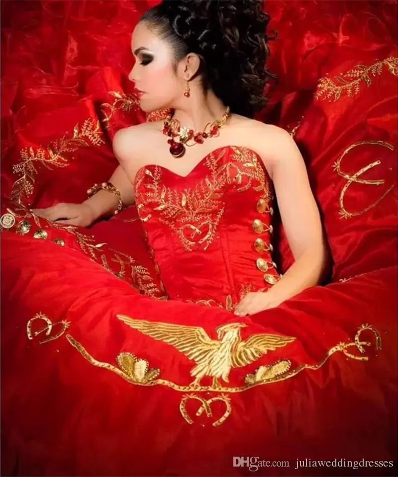 2018 Sexy Sweetheart Red Embroidery Ball Gown Quinceanera Dresses Satin Lace Up Floor Length Vestido De Festa Sweet 16 Dress QC1118, Yellow
2018 Sexy Sweetheart Red Embroidery Ball Gown Quinceanera Dresses Satin Lace Up Floor Length Vestido De Festa Sweet 16 Dress QC1118, Yellow
