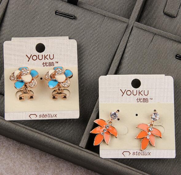 Fashion jewelry mix 20 style 20Pairs/lot delicate Crystal Pearl Flower Earrings Opal gemstone screw Earrings for girl Madam