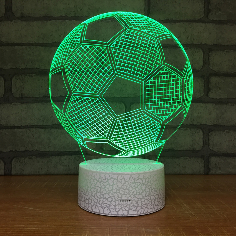 Football Night Lamp 3D Acrylic LED Night Light Touch 7 Color Change Desk Table Lamp Party Decorative Light