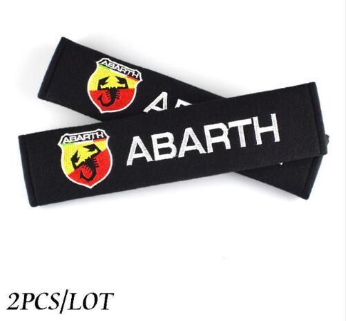Auto Car Accessories Seat Belt Cover case for Abarth 500 Fiat Universal Shoulder Pads Car Styling 2pcs/lot