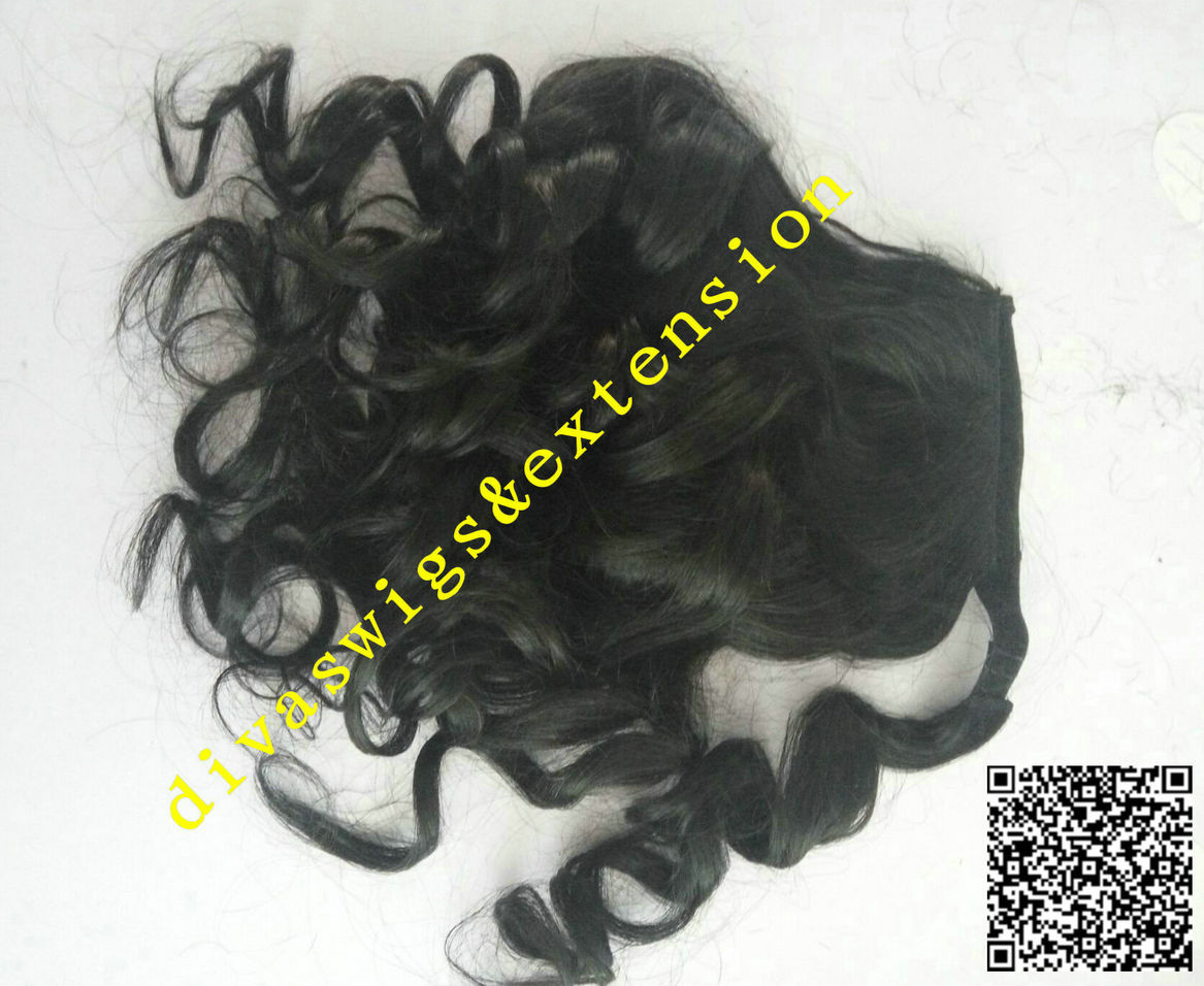 Easy ponytail style for girl 140g long high wavy drawstring ponytail with two combs classica natural color free ship