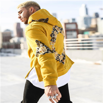 New Design Wer Print Hoodies Men Hip Hop Side Split Hoody Sweatshirts Hooded Pullover Long Sleeve Jumper Tops1 B1