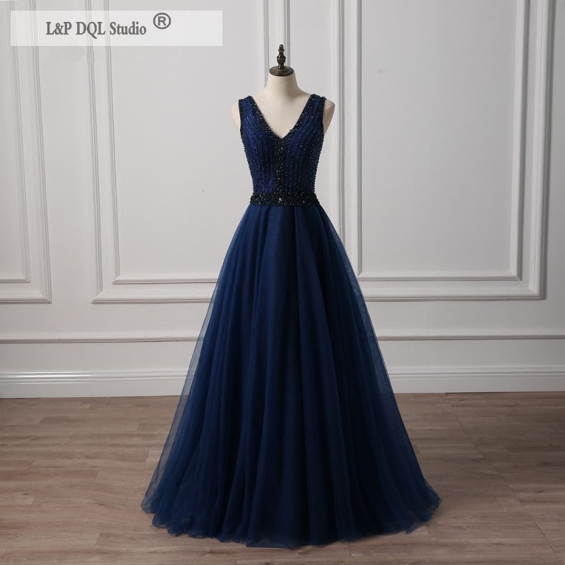 Dark Navy Evening Dresses V-Neck Sleeveless Sparkling Beads Sequins Lace-up Back Floor Length Prom Dresses Elegant Mother of the bride dress, Champagne
Dark Navy Evening Dresses V-Neck Sleeveless Sparkling Beads Sequins Lace-up Back Floor Length Prom Dresses Elegant Mother of the bride dress, Champagne