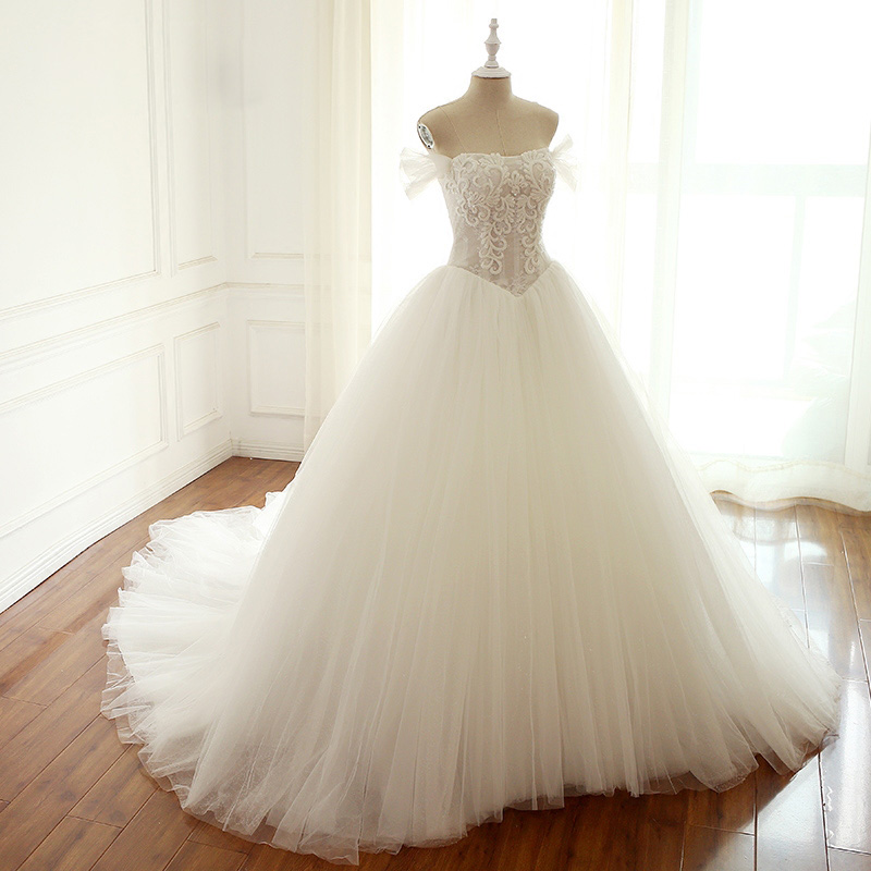 Off the Shoulder Wedding Dresses Ball Gown Ivory Soft Tulle Sequins Tulle Major Beading Sequins Sweep train Wedding Dress Plus Size 2018, White
Off the Shoulder Wedding Dresses Ball Gown Ivory Soft Tulle Sequins Tulle Major Beading Sequins Sweep train Wedding Dress Plus Size 2018, White