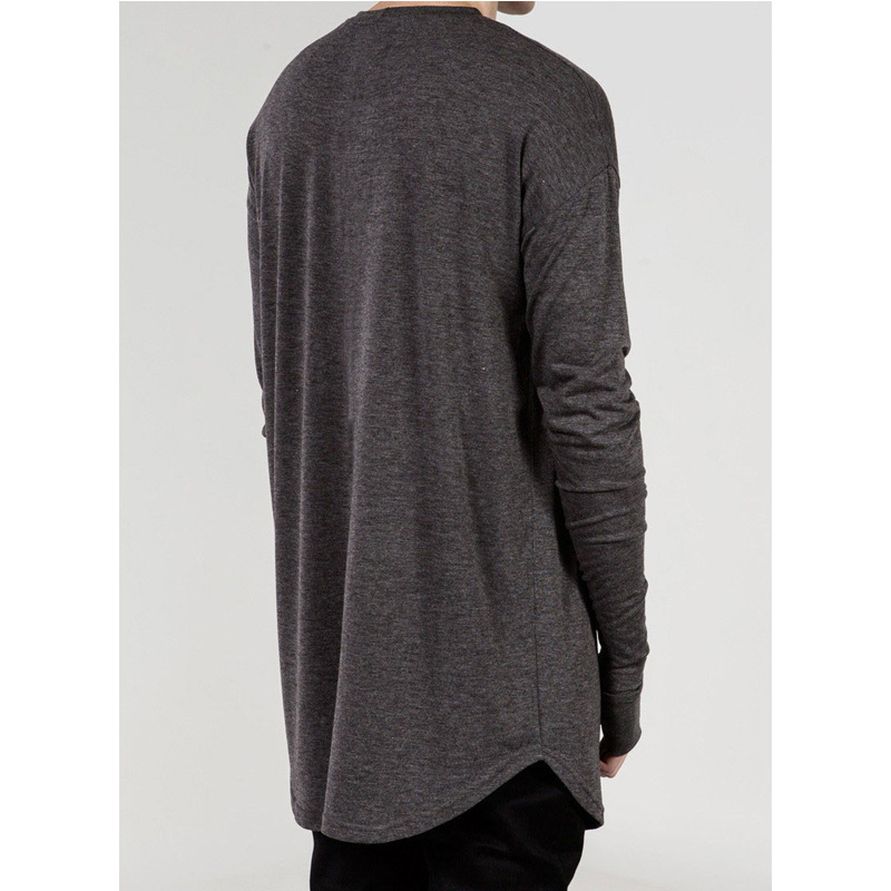 High Street mens T Shirt Extended TShirts Men clothing Curved Hem Long line Tops Tees Hip Hop Urban Blank Shirts