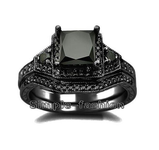Fashion Jewelry Princess cut 6mm Gem 5A Zircon stone 10KT Black Gold Filled 2 Wedding Ring Set Sz 5-11 Free shipping
Fashion Jewelry Princess cut 6mm Gem 5A Zircon stone 10KT Black Gold Filled 2 Wedding Ring Set Sz 5-11 Free shipping