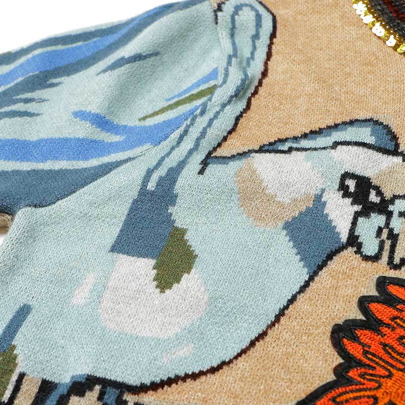 BOHO INSPIRED sweater for women sequin embellished knitted pullovers long sleeve autumn winter vintage jumper 2018 pull femme S118