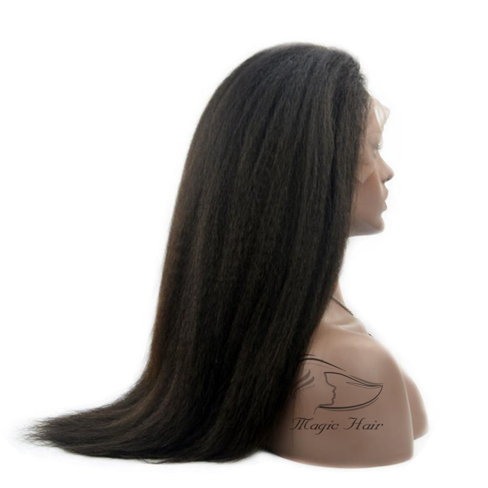 Full Lace Human Hair Wigs 8A Virgin Peruvian Hair kinky Straight Lace Front Wigs For Black Women Baby Hair Freeship