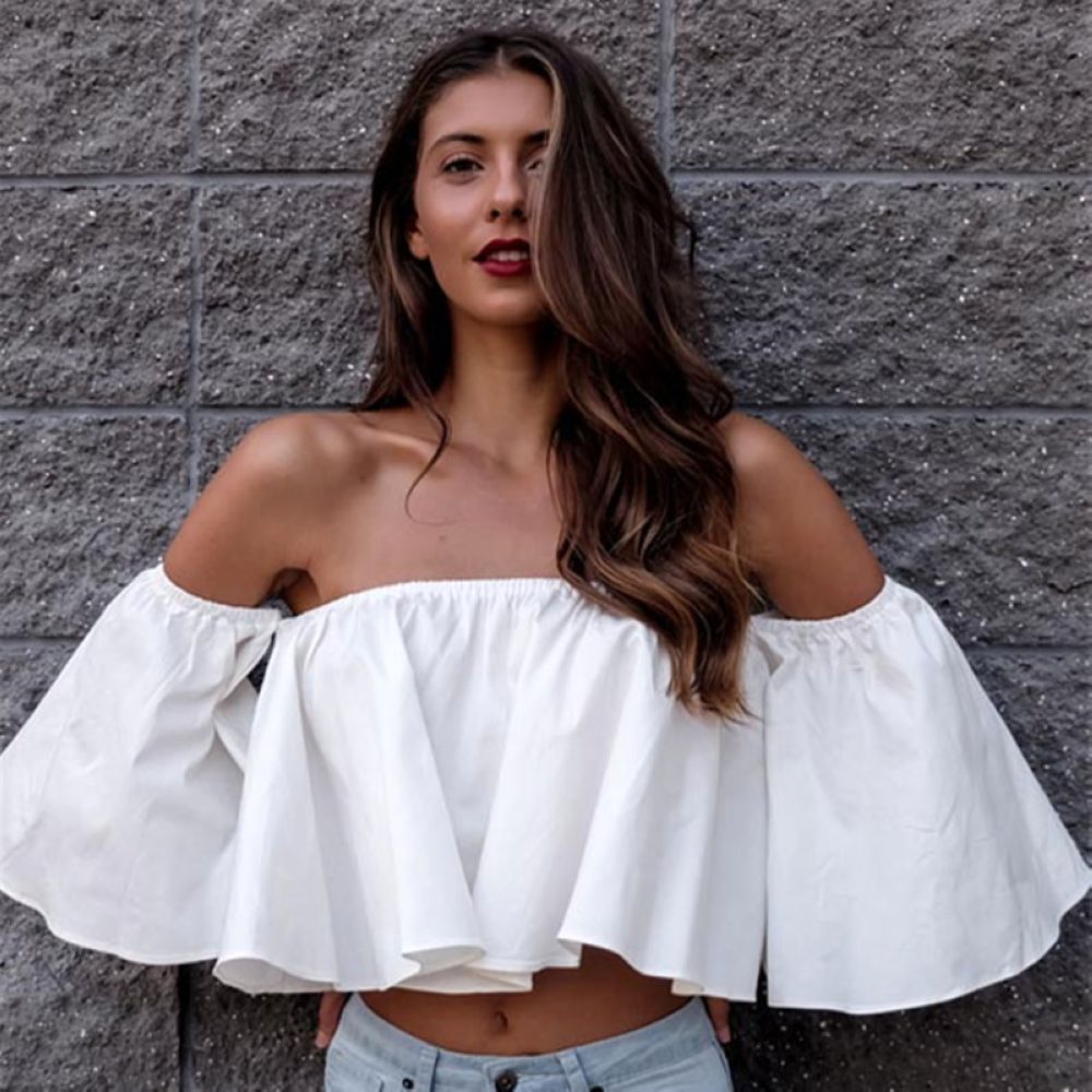 Elegant Top Blouse Shirts Women CHEAPEST Off Shoulder 3 Colors F0518 with Ruffle 1/2 Sleeve, White
Elegant Top Blouse Shirts Women CHEAPEST Off Shoulder 3 Colors F0518 with Ruffle 1/2 Sleeve, White