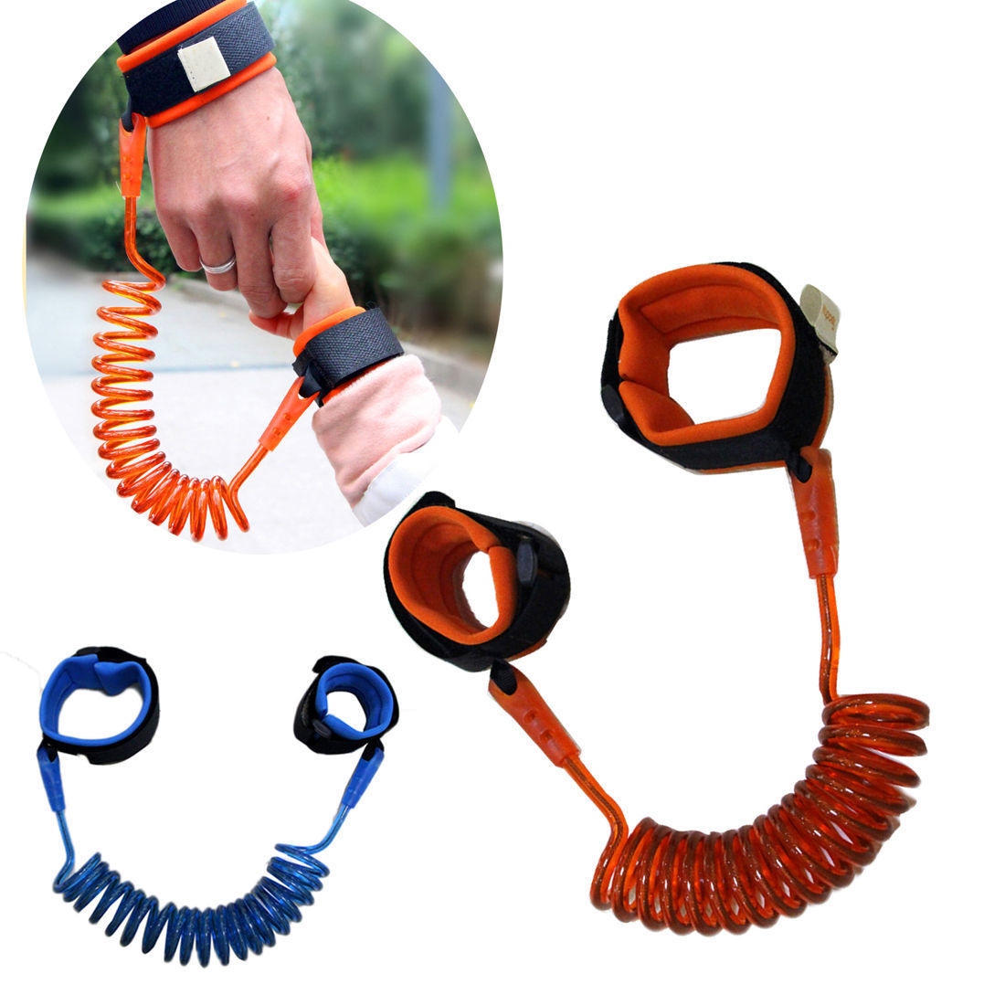 1.5M 2M 2.5M Fashion Baby Child Kids anti lost wristband Wrist Link Safety Harness Strap Rope Leash with metal connector Free