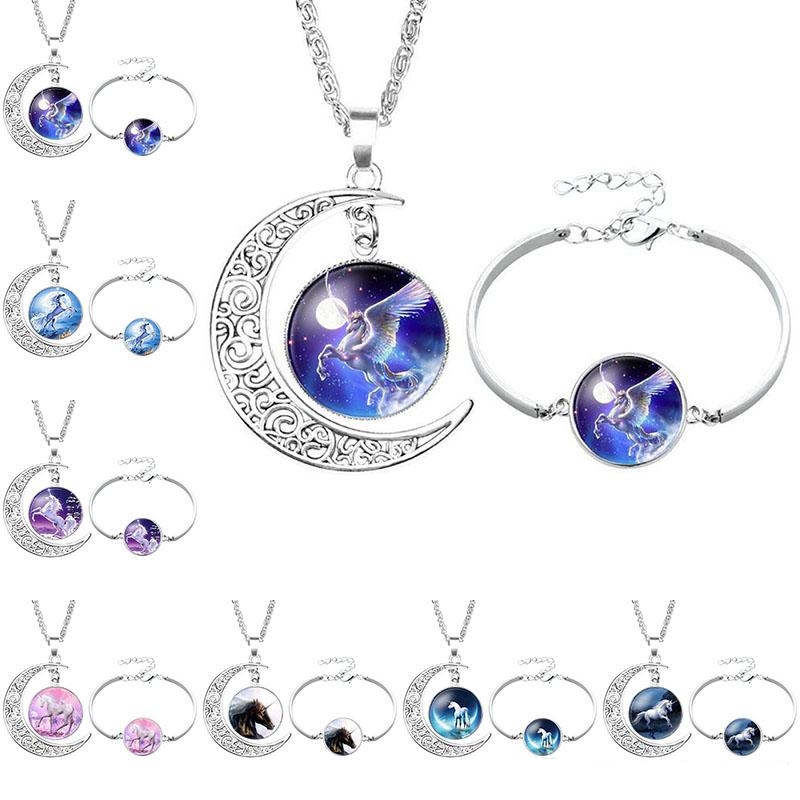 2018 animal jewelry set Unicorn Necklace Unicorn Pendant bracelet Art Photo horse Jewelry Glass Cabochon Pendant Fantasy Jewelry KKA1585, Mixed colors
2018 animal jewelry set Unicorn Necklace Unicorn Pendant bracelet Art Photo horse Jewelry Glass Cabochon Pendant Fantasy Jewelry KKA1585, Mixed colors