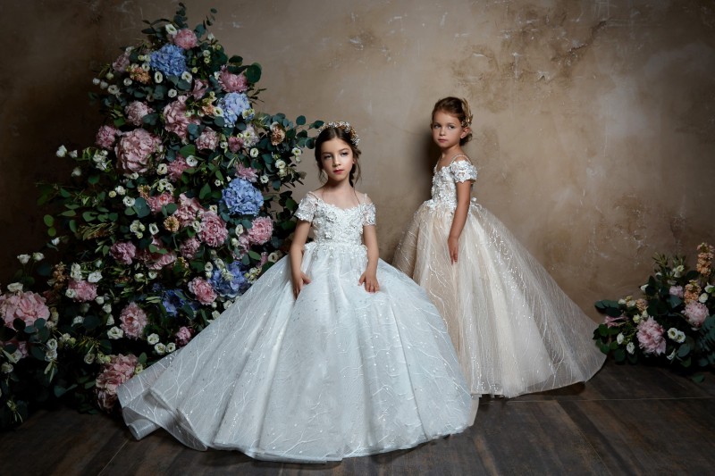 pentelei flower girl dresses for weddings spaghetti off the shoulder little baby gowns cheap sweep train communion dress