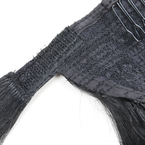 Side part Low Natural curly Human hair ponytail hairpiece Clip in Peruvian virgin drawstring ponytail women hair extension Easy Flawless